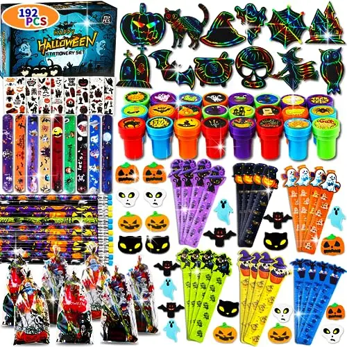 Set de 192 Pcs de Papelería Halloween para Niños - Regalos y Surtidos Perfectos