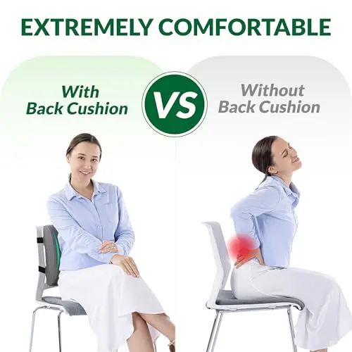 Almohada Lumbar FuturaLoom para Silla de Oficina y Auto - Espuma de Memoria de Carbón con Funda 3D - imagen 5