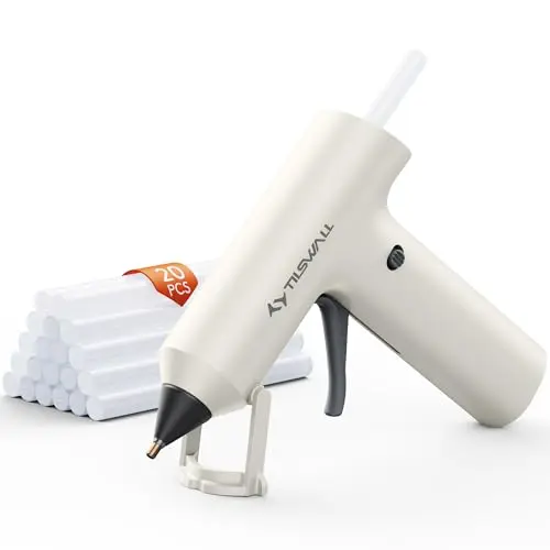 Pistola de Cola Caliente Inalámbrica Tilswall W106s de 2Ah, Portátil y Rápida
