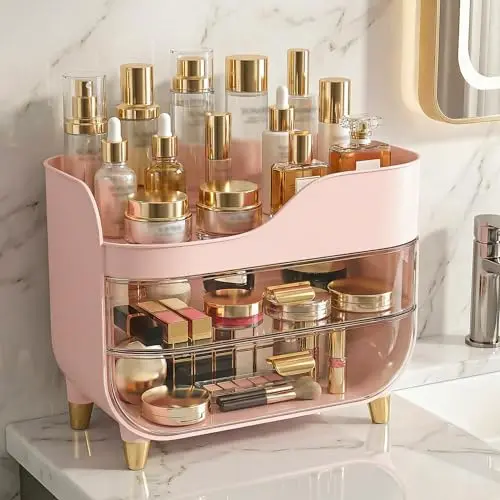 Organizador de Maquillaje Extra Grande para Vanity con Cajones Suaves y Transparente