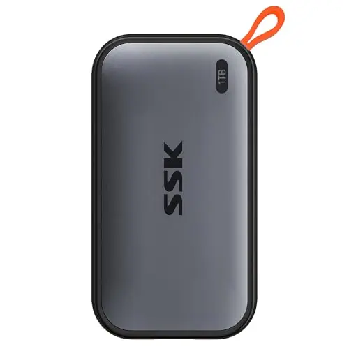 SSD Portátil SSK 1TB: 1050MB/s, USB-C y USB-A, Ideal para 4K en iPhone