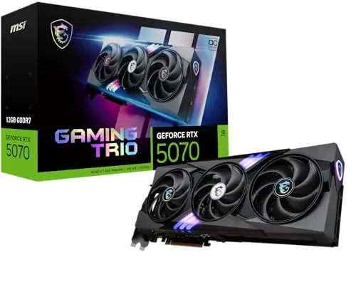 MSI RTX 5070 12G Gaming Trio OC: 12GB GDDR7, 2625 MHz, DisplayPort x3, HDMI 2.1b