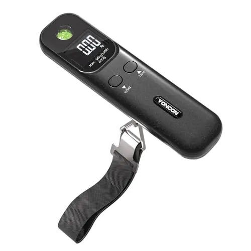 Báscula de Equipaje YONCON 110lb - Pantalla LCD, 3 Unidades y Función Tare