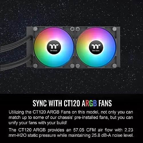 Cooler Líquido Thermaltake TH240 ARGB Sync V2 - 120mm, RPM 500~2000, Iluminación ARGB - imagen 5