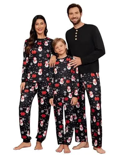 Pijamas de Navidad Ekouaer para Familia - Conjuntos a Juego para Vacaciones