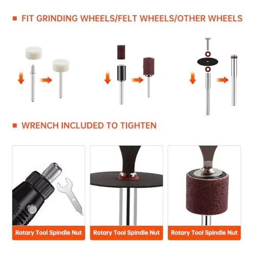Kit de Accesorios NOEAIKE de 508 Piezas para Herramientas Rotativas con Organizador - imagen 5