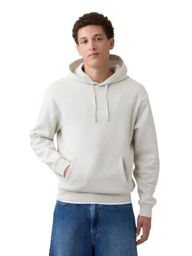 Sudadera con Capucha Mini Logo GAP para Hombre, Gris Regular, Talla Mediana