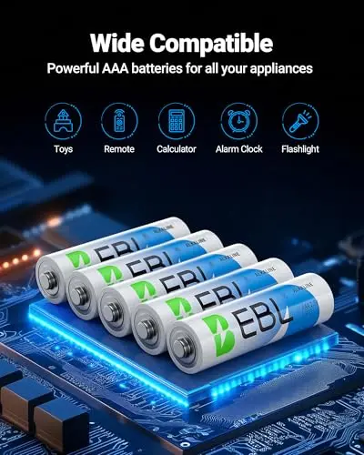 Baterías EBL AAA 24 Pack 1.5V: Potencia Alcalina Duradera y Diseño a Prueba de Fugas - imagen 4