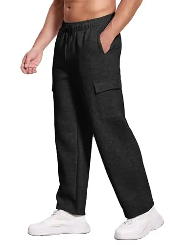 Pantalones de Fleece Cargo Deyeek para Hombre: Calidez y Estilo en Negro