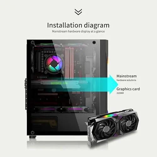 Caja Gaming PC Mid-Tower ATX/M-ATX/Mini-ITX con Cristal Templado y Soporte de Enfriamiento. - imagen 5