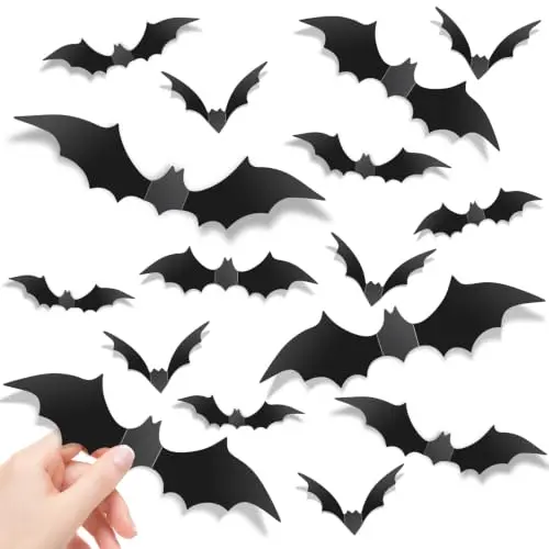 140 Piezas de Murciélagos 3D para Decoración Halloween: ¡Crea un Ambiente Espeluznante!