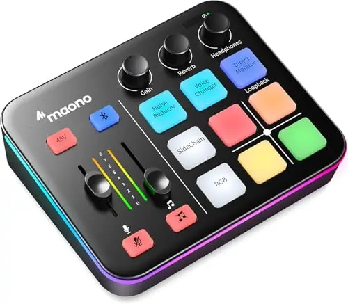 MAONO G1 Neo: Mixer de Audio Gaming con Efectos RGB, XLR y 48V Phantom Power