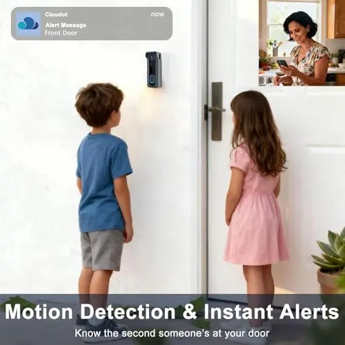 Cámara de Puerta Inalámbrica 2K HD con Visión Nocturna y Audio Bidireccional - Compatible con Alexa - imagen 4