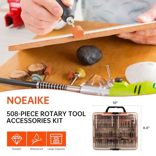 Kit de Accesorios NOEAIKE de 508 Piezas para Herramientas Rotativas con Organizador - imagen 2
