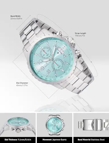 Reloj Invicta Specialty para Hombre 45mm Acero Inoxidable Dial Azul Aqua VD51 - imagen 3