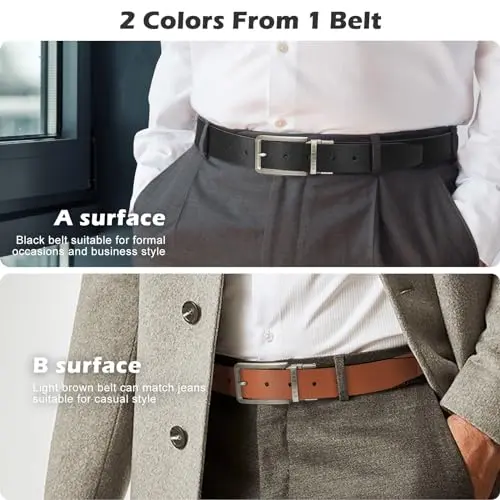 Cinturón Reversible de Cuero para Hombre BESTKEE - Elegante y Duradero - imagen 4