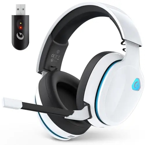 Auriculares Inalámbricos AOC 2.4GHz para Gaming: 45Hr de Batería, Audios Sin Latencia, para PS5, PS4, PC