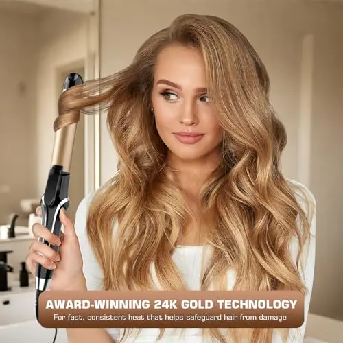 Tenaza 2 en 1, Plancha y Rizador de Pelo 1.25”, Temperatura Ajustable y Voltaje Dual - imagen 4