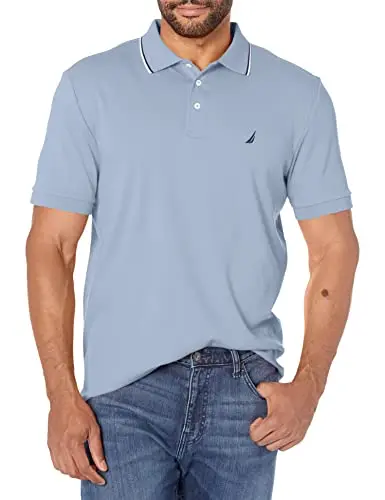 Camisa Polo Nautica Clásica de Manga Corta, Color Lake City Blue, Talla X-Large