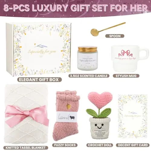 Paquete de Regalo de Bienestar para Mujeres - Confort Tras Cirugía y Quimioterapia (Rosa y Blanco) - imagen 2