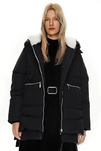 Chaqueta de plumas gruesa Orolay para mujer en negro, talla media