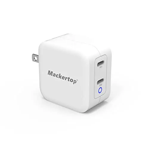 Cargador USB C Mackertop 40W Dual-Port: Carga Rápida y Compacta para Dispositivos Móviles