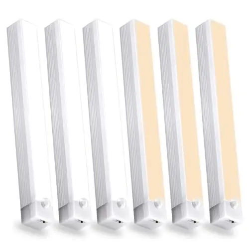 6 Pack de Luz LED Magnética con Sensor de Movimiento de 8 Pulgadas - 2 Colores