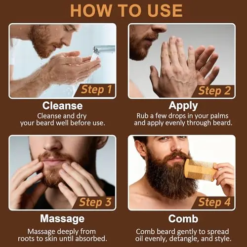 Set de Aceite para Barba XIKEZAN: 5 Aromas Naturales para Cuidado y Crecimiento de la Barba - imagen 5