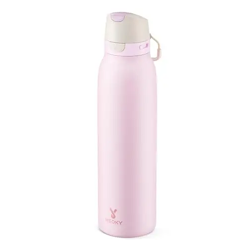 Botella de Agua de Acero Inoxidable Meoky 24 oz: Antifugas, Triple Aislamiento, Con Asa