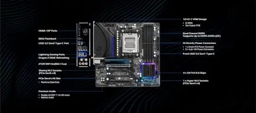Placa Base ASRock B650M PG Riptide WiFi para Procesadores Ryzen 7000 Series - imagen 3
