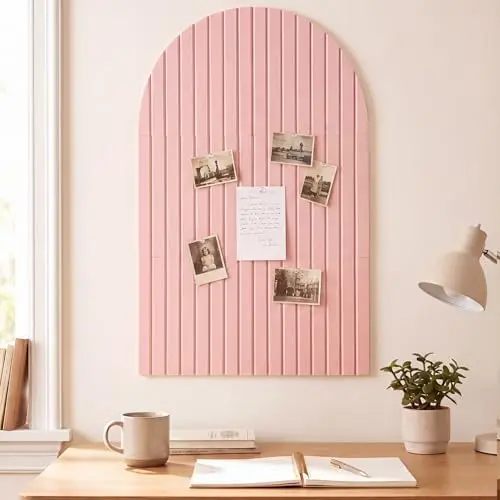 Tablero de Corcho Arqueado 35" x 24", Set de 6 Paneles para Organización Estilizada