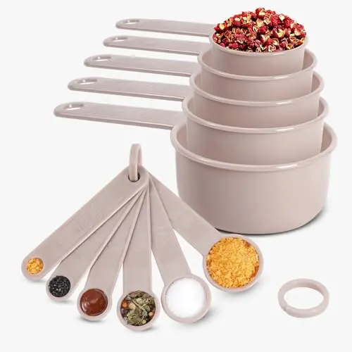Juego de 11 Piezas Puctstone: Cucharas y Tazas Medidoras Apilables para Cocinar y Hornear