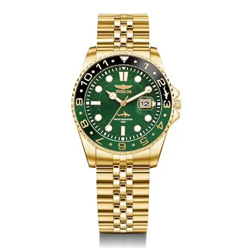 Reloj Invicta Pro Diver Hombre 43mm Acero Inoxidable Dorado con Esfera Verde
