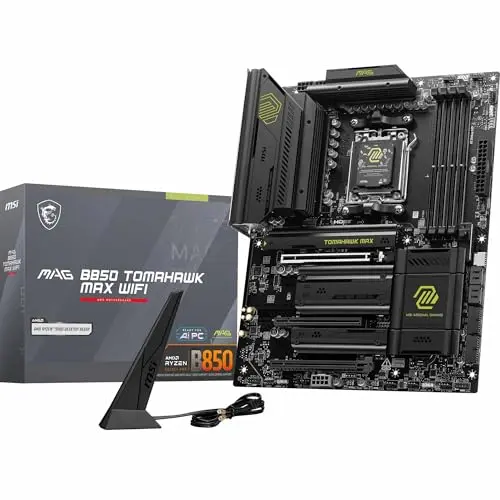 Placa base MSI MAG B850 Tomahawk MAX WiFi ATX - Soporta AMD Ryzen 9000/8000/7000, DDR5, PCIe 5.0