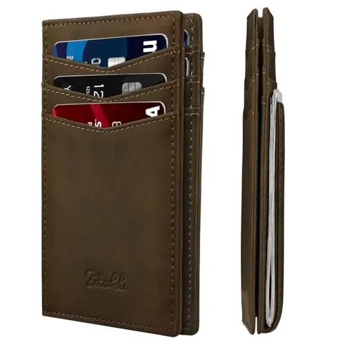 Billetera Slim Zitahli para Hombre - Diseño RFID, Capacida de 12+ Tarjetas y Cierre Magnético
