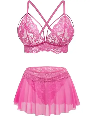 Conjunto de Lencería ADOME: Sexy y Encantador con Falda Mini y Tanga