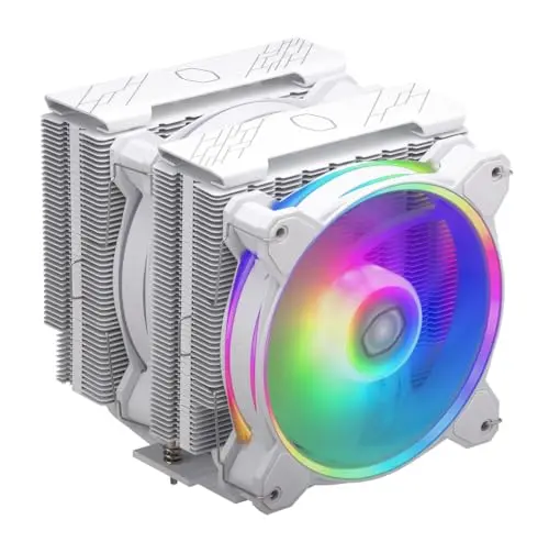 Cooler Master Hyper 622 Halo White: Refrigeración Dual Tower con ARGB y Ventiladores PWM - imagen 4