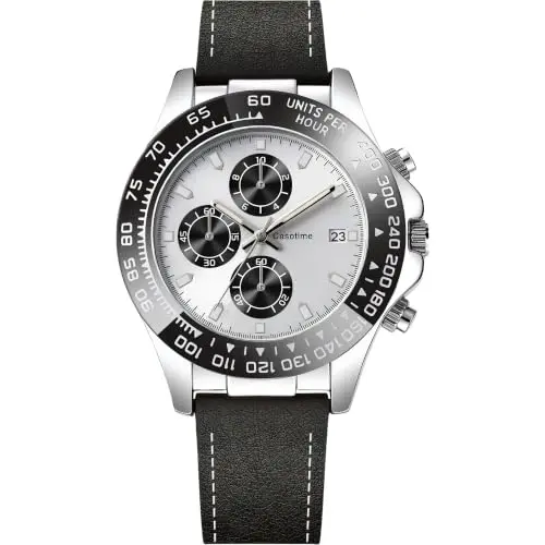 Reloj Cronógrafo de Cuero Casotime: Estilo Elegante y Manos Luminiscentes