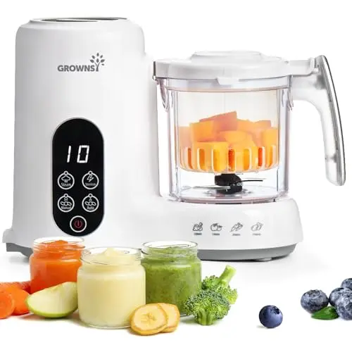 GROWNSY Procesador de Comida para Bebés: Vaporera y Licuadora en Uno