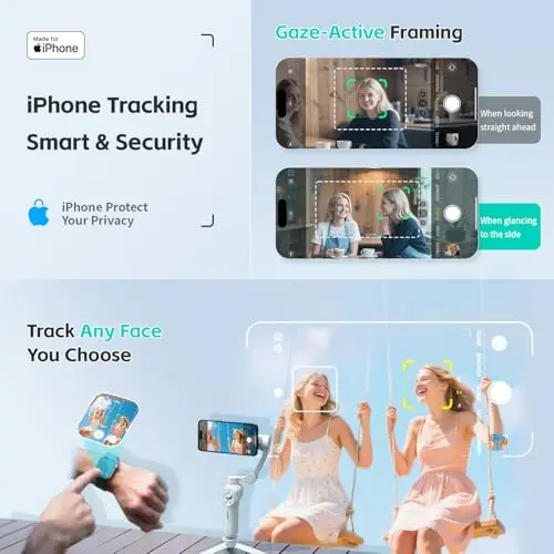 COMITOK MOGO: Estabilizador Gimbal para iPhone con Seguimiento Facial 360° y Montaje Magnético - imagen 3