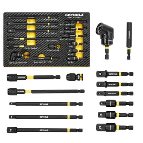 Set de Adaptadores de Socket Impacto 14PC: Extensiones Magnéticas y Diseño de 360°