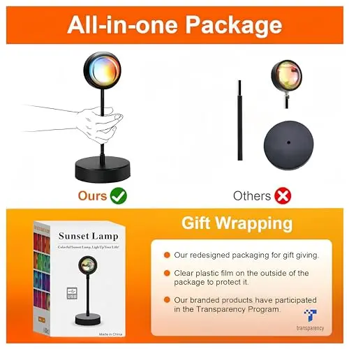 Proyector de Luz de Atardecer JIMEI RGB 360° con Control Remoto y APP para Decorar Tu Hogar - imagen 3