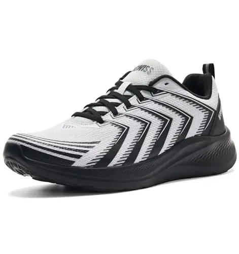 Zapatilla K-Swiss Mellow Liviana para Correr y Caminar, Negro/Grey 8.5, Comodidad Todo el Día
