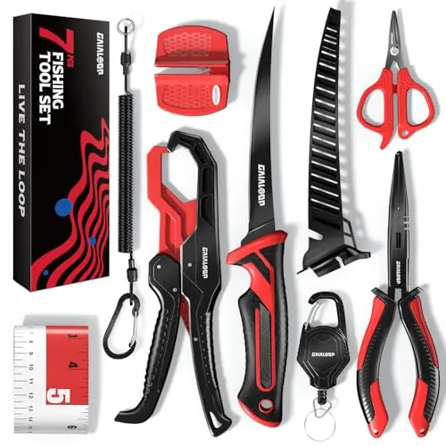 Kit de Herramientas de Pesca Gaialoop, 7 Piezas: Cuchillo, Pinzas, Tijeras y Gripper