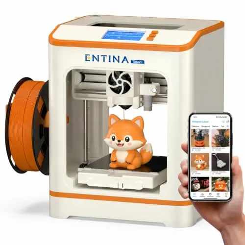 Impresora 3D Entina Tina2C para principiantes: Control WiFi, Nivelación automática y Más de 3500 modelos