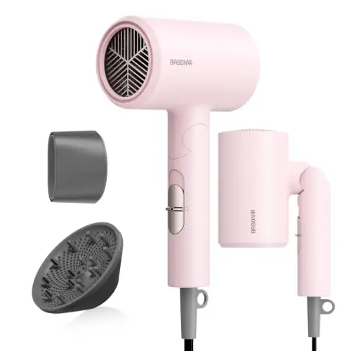 Secador de Pelo BABONIR 1875W Plegable con Difusor e Iónico