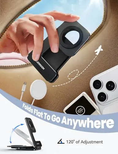 Soporte JOYROOM para Apple Watch: Carga Rápida y Diseño Ajustable 120° (Negro) - imagen 5