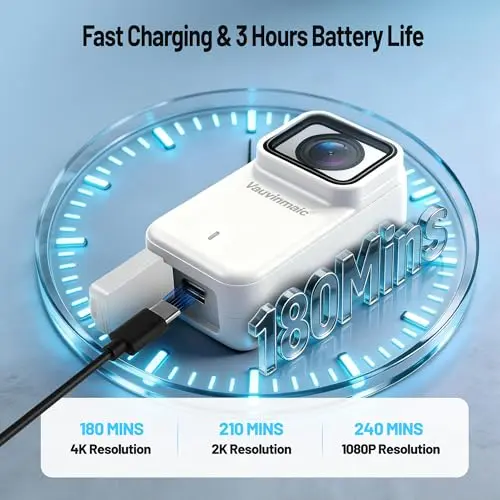 Cámara Corporal 4K con WiFi, Magnética y Resistente al Agua para Deportes y Vlogging - imagen 3