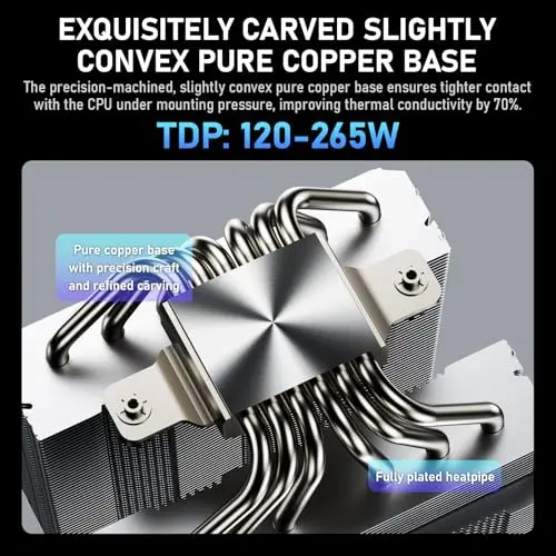 Kalemax CPU Cooler: Doble Torre, 6 Heat Pipes, Ventiladores ARGB de 120mm, 2000RPM para AMD e Intel - imagen 2