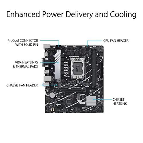 Placa Base ASUS Prime B760M-K D4 mATX con Soporte para PCIe 4.0 y Aura Sync RGB - imagen 3